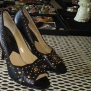 MK Gold Studded Heels Shoes 6M